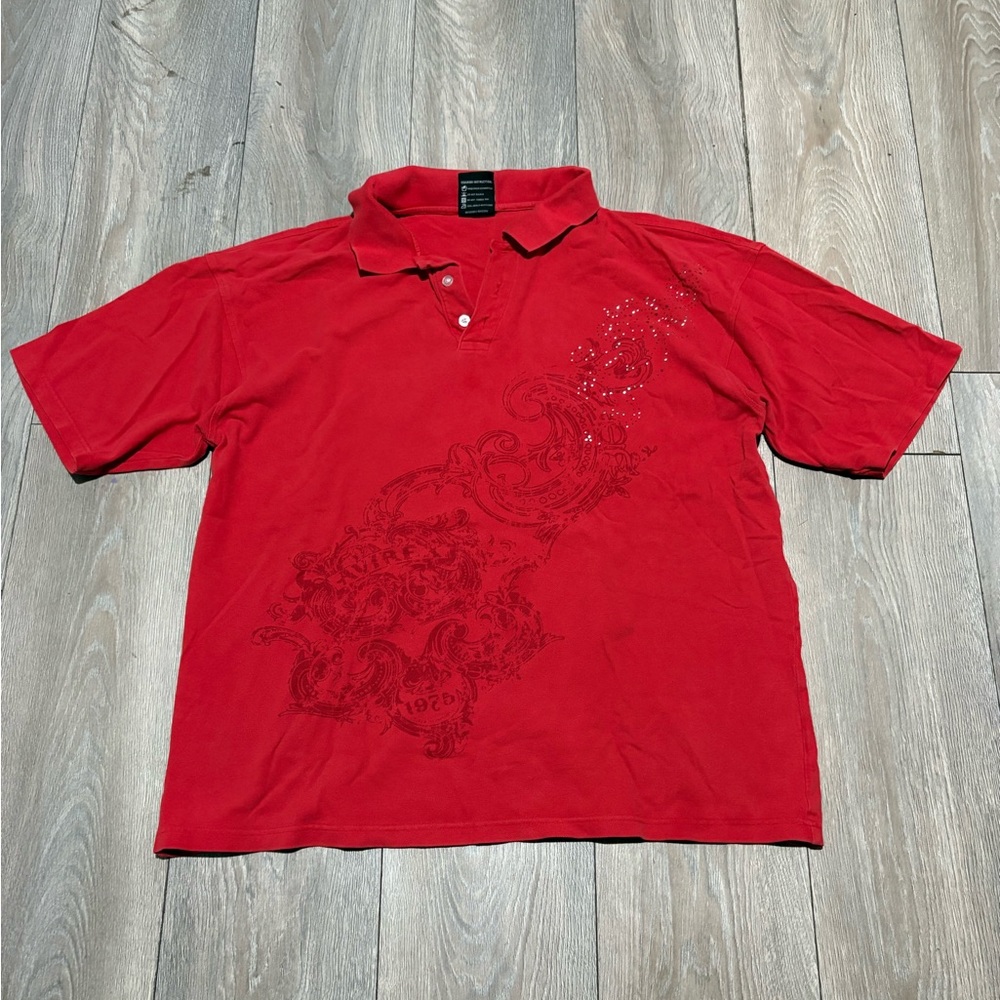 Vintage Men’s Skater Red Avirex Polo Shirt Size XXL